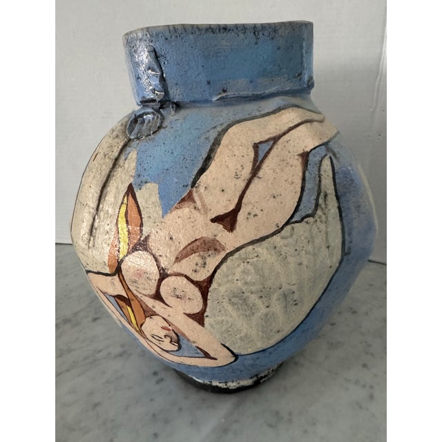 Ceramic Handmade Stoneware Vase With Nudes For Sale - Image 7 of 7