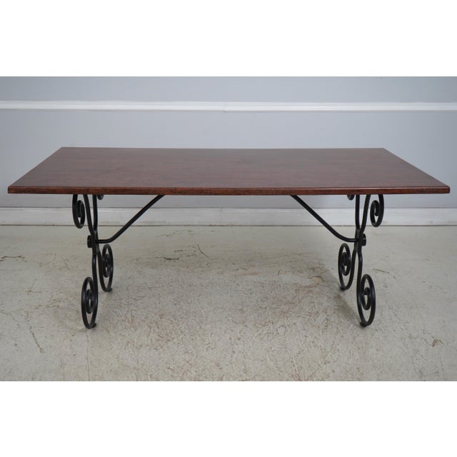 Age: Approx: 20 Years Old Details: High Quality Construction Heavy Scrolled Iron Base Coconut Finish Top Gorgeous Table...