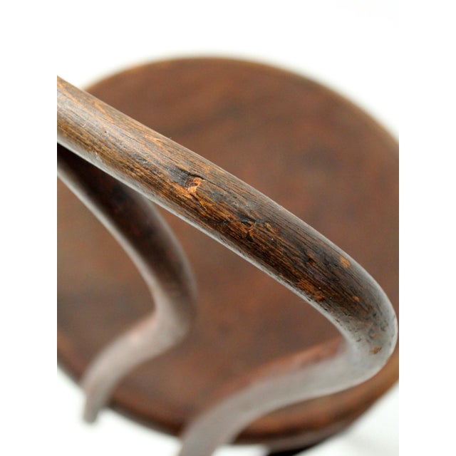 Antique Thonet Austria Bentwood Chair With Embossed Wood Seat For Sale - Image 13 of 15