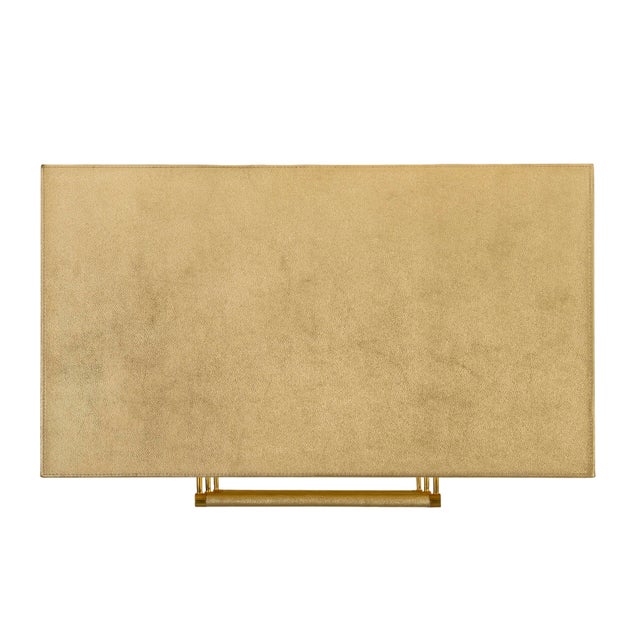 Wood Francois 28 in. W Rectangular Wood and Leather 3 Drawer Accent Chest, Antique Gold For Sale - Image 7 of 8