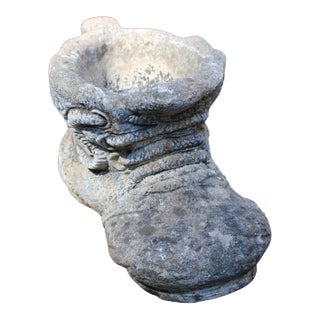 English Cast Stone Planter in the Form of a Giant's Shoe For Sale