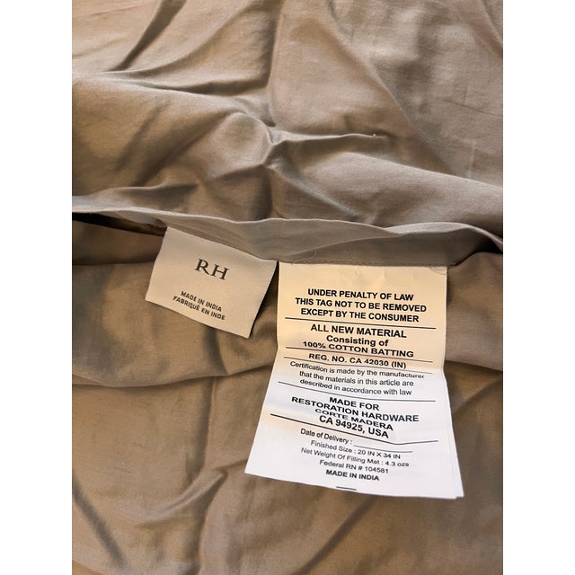 Textile Restoration Hardware Silk Pick Stitch Quilt With King Shams – Mist For Sale - Image 7 of 7