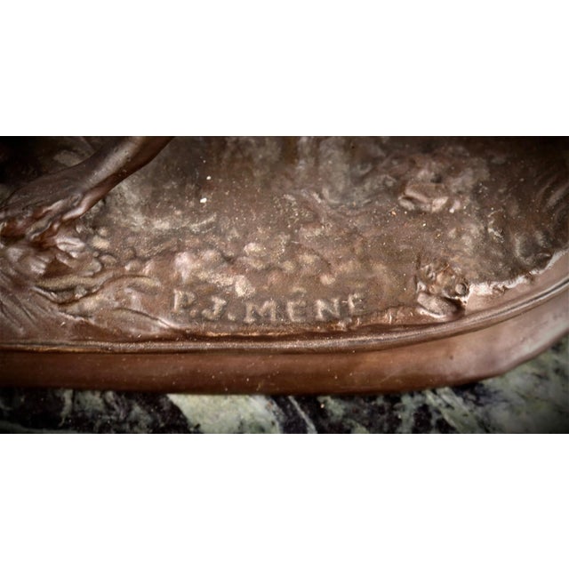 Circa 1800's Pierre-Jules Mene French ''Greyhound '' Signed Sculpture For Sale - Image 10 of 13