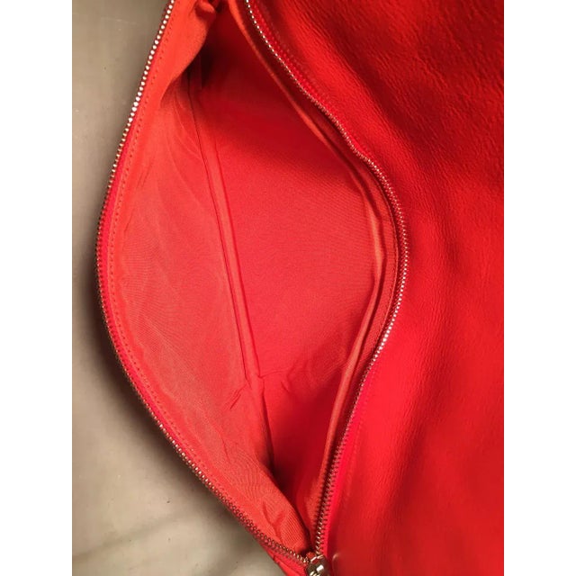 2010s Chanel Red Quilted Leather CC Fold Over Clutch For Sale - Image 5 of 12