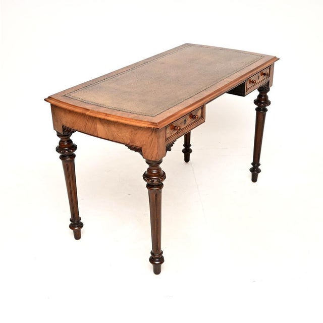 Antique Victorian Burr Walnut Writing Table, 1840 For Sale - Image 3 of 14