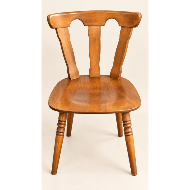 Rustic Bistro Chairs in Honey Beech, 1950s, Set of 9 For Sale - Image 3 of 10