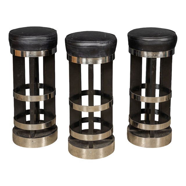 20th Century American Swivel Top Stools, 1950s, Set of 3 For Sale