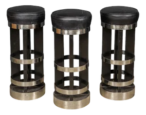 20th Century American Swivel Top Stools, 1950s, Set of 3