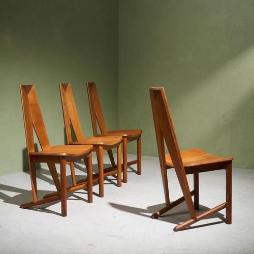 Dining Chairs by Søren Nissen and Ebbe Gehl for Seltz, France, 1980, Set of 4 For Sale - Image 11 of 11