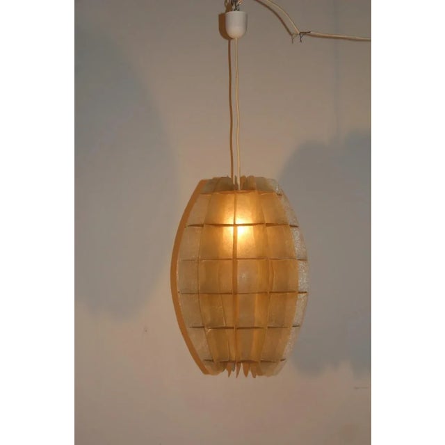 Beige French Beige Resin Pendant Lamp, 1960s For Sale - Image 8 of 8