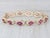 4ctw Ruby Flower Tennis Bracelet 14k Yellow Gold 7.25" 7.5mm For Sale - Image 4 of 9