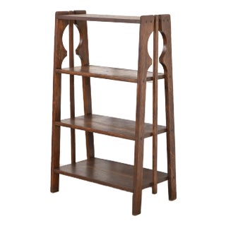 Limbert Style Antique Mission Oak Arts & Crafts Bookcase or Magazine Rack, Circa 1900 For Sale