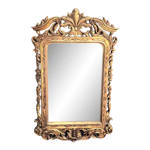 Vintage Gold Gilt Decorative Pineapple or Acorn Top Hollywood Regency Wall Mirror