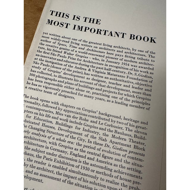 Walter Gropius: Work and Teamwork Bauhaus Architect, Giedion Mid-Century Modern Classic For Sale - Image 4 of 12