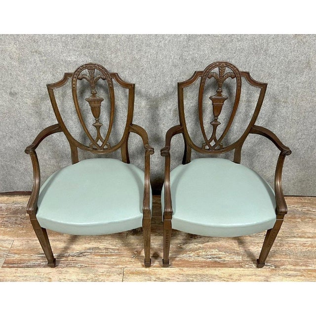 Wood Desk Chairs in Mahogany, 1800s, Set of 2 For Sale - Image 7 of 8