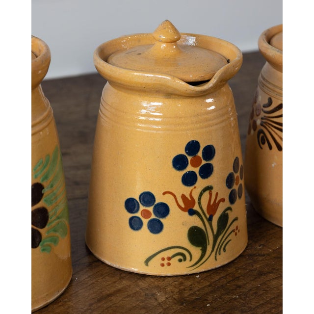 19th Century French Terracotta Pottery Lidded Pitchers With Floral Décor For Sale In Atlanta - Image 6 of 15