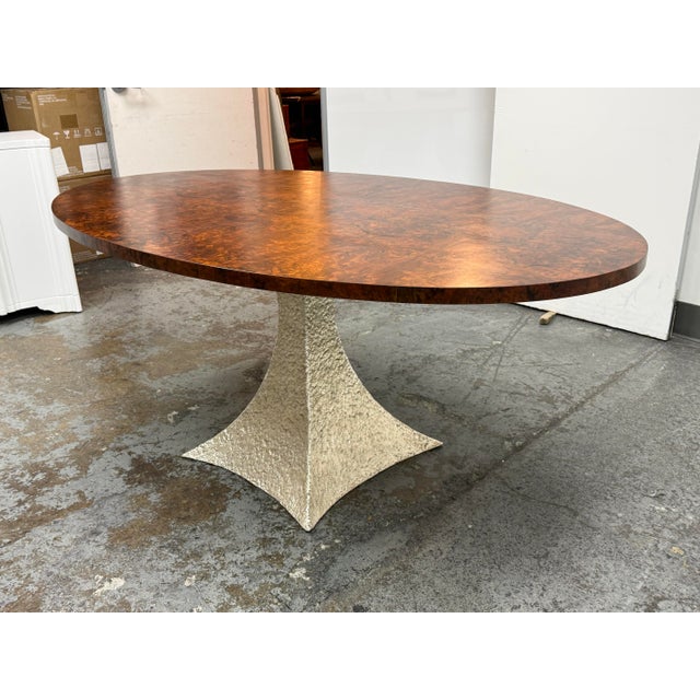Contemporary Made Goods Noor Oval Burl Wood Dining Table For Sale - Image 3 of 12