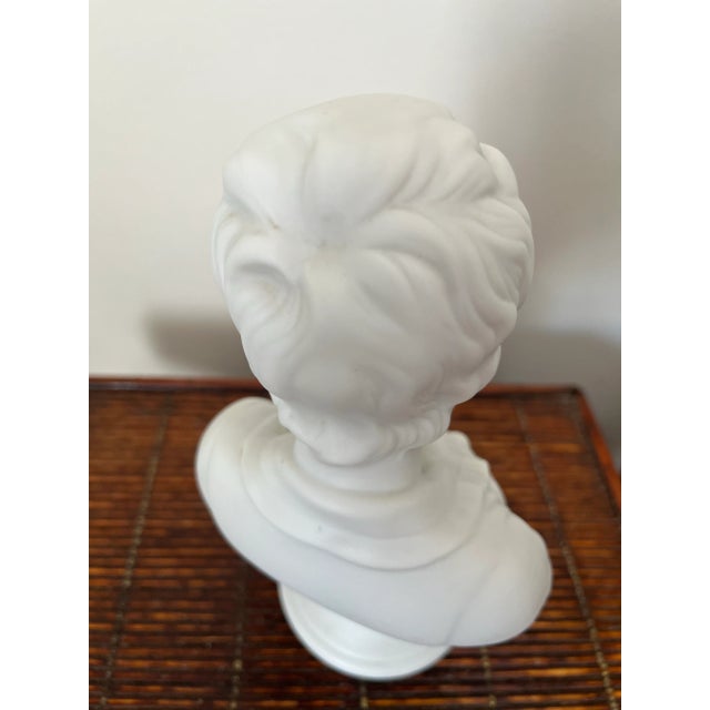 Ceramic Mid-Century French Bisque Bust of a Young Child For Sale - Image 7 of 9