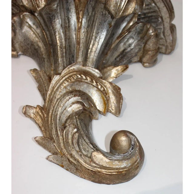 1970s Louis XV Style Brackets Silver Leaf - a Pair For Sale - Image 9 of 12