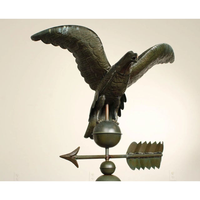 Metal Vintage Copper Eagle Weathervane For Sale - Image 7 of 12