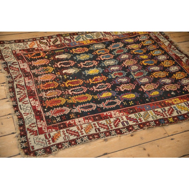 Shabby Chic Antique Caucasian Rug - 3'9" x 4'10" For Sale - Image 3 of 11