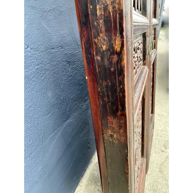 Pair Chinese Hardwood Doors, 2 Pairs Available For Sale - Image 11 of 12