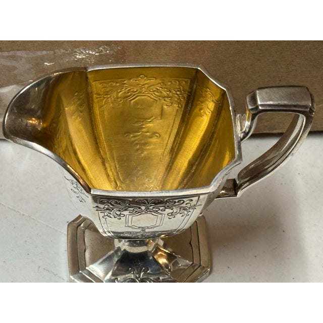 Antique Sterling Silver Creamer Jug With Ornate Handle For Sale In Boston - Image 6 of 6