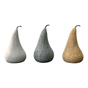 Vintage Style Indian Marble Pear Paperweights / Door Stoppers – Set of 3 Assorted Sizes