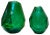 Italian Green Cristal Handmade Cut Vases from Simoeng, Set of 2 For Sale