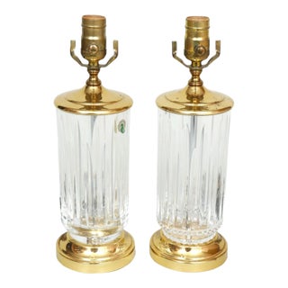 Carina Waterford Crystal Table Lamps, a Pair For Sale