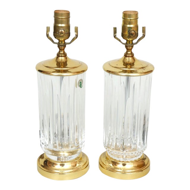 Carina Waterford Crystal Table Lamps, a Pair For Sale