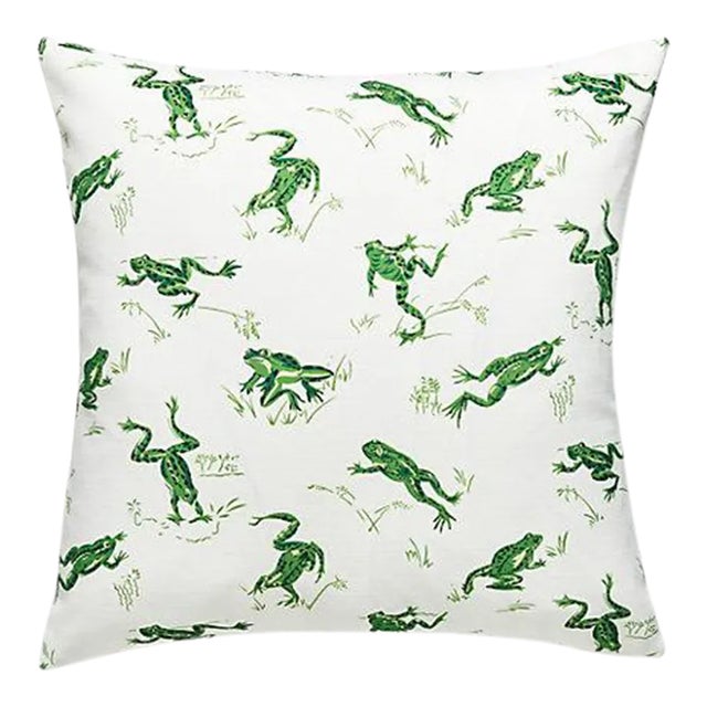The House of Scalamandré Calabasas Cnty Outdoor Pillow, Snap Pea For Sale