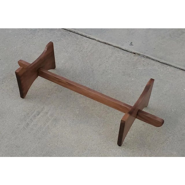 1970s White Fiberglass Ap Peanut Planter With Walnut Wooden Base Styled After John Follis For Sale In Los Angeles - Image 6 of 12