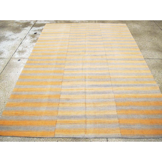 Mid 20th Century Galerie Shabab Collection Mid-20th Century Handmade Turkish Striped Flat-Weave Kilim Accent Rug For Sale - Image 5 of 10