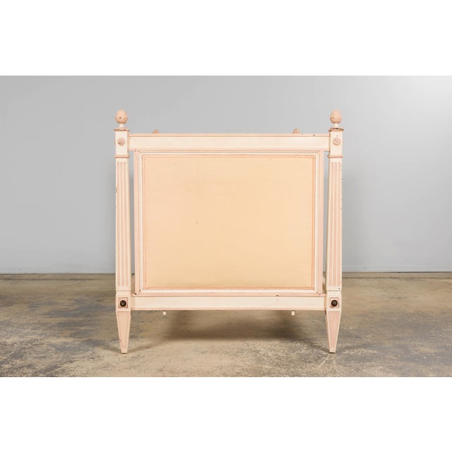 Antique French Louis XVI Style Painted Bed With Toile Panels, 19th Century For Sale - Image 16 of 17