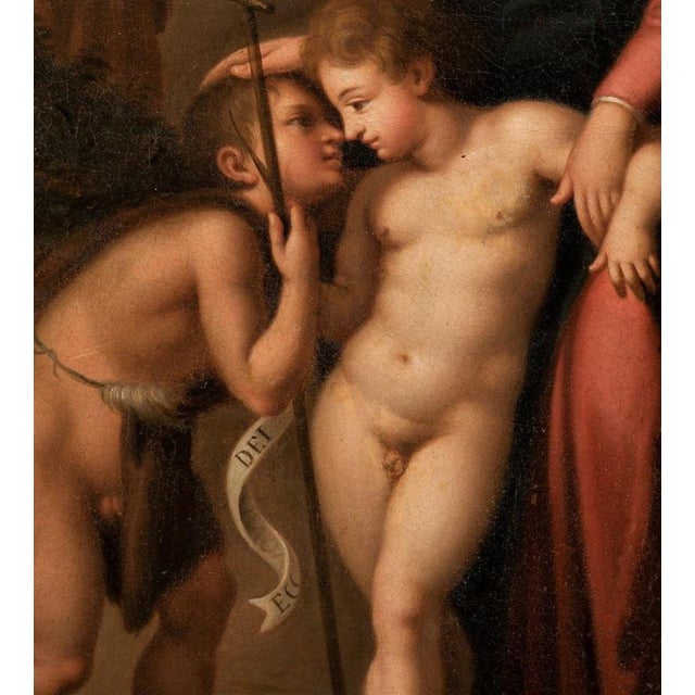 Textile Italian Master After Raphael, Madonna del Passeggio, Oil Painting For Sale - Image 7 of 13