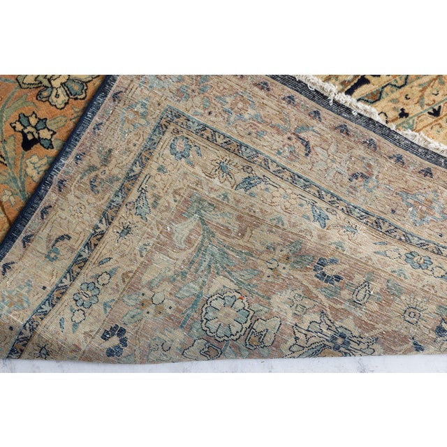 Persian Antique Persian Kirman Handmade Wool Carpet For Sale - Image 3 of 9