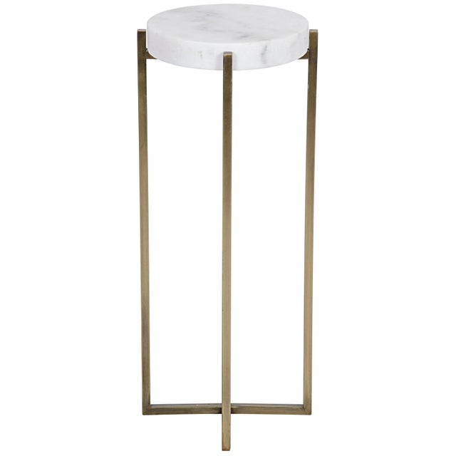 Contemporary NOIR Soho Side Table in Antique Brass in Metal and Quartz For Sale - Image 3 of 4