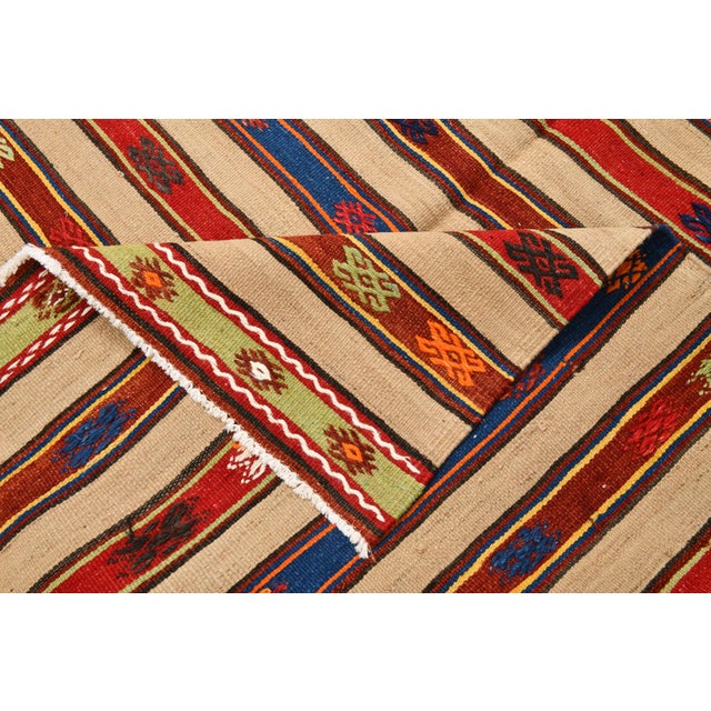 Brown Vintage Turkish Kilim Rug For Sale - Image 8 of 14