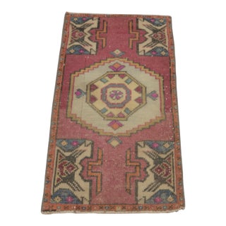 1970s Turkish Geometric Wool Oushak Rug For Sale