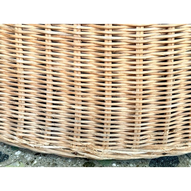 Wood 1970s Eero Aarnio Style Swivel Rattan Barrel Pod Chair Pair For Sale - Image 7 of 9