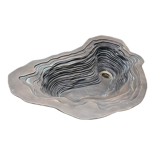 Vintage Patinated Bronze Sink For Sale