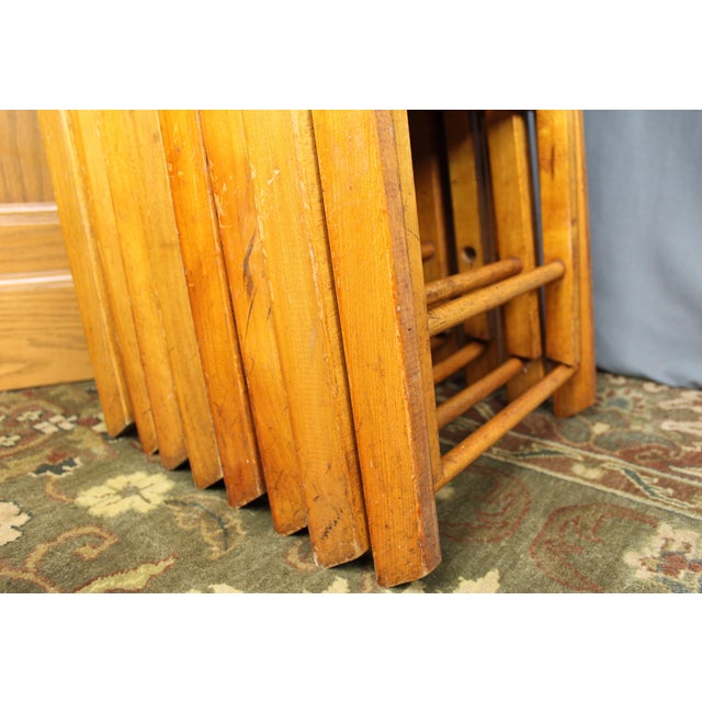 Children's Antique Wooden Folding Chairs by J. P. Redington Set of 8