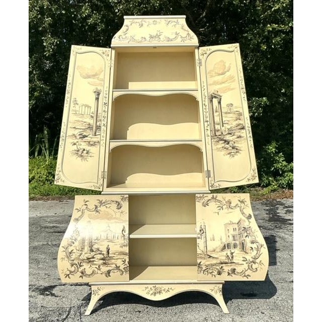 Vintage Boho Painted Grand Tour Cabinet For Sale - Image 4 of 12
