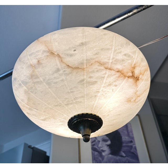 1970s French Directoire Style Alabaster Flushmount Ceiling Light For Sale - Image 16 of 16