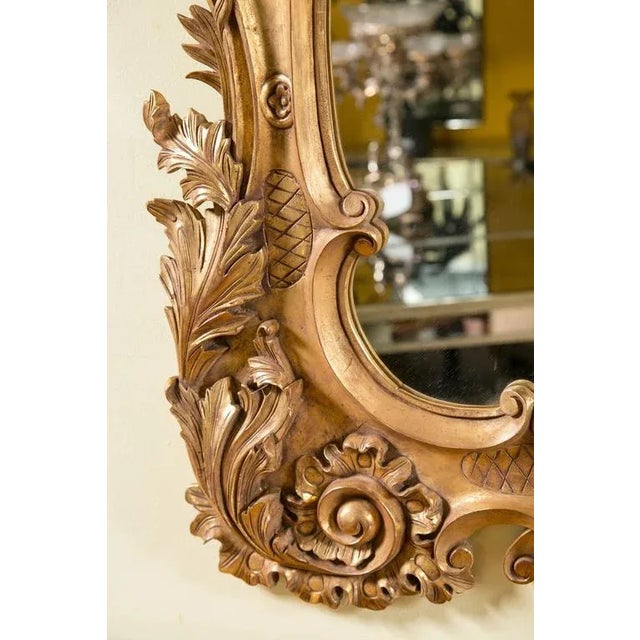French Monumental Louis XV Style Giltwood Mirror Details For Sale - Image 3 of 9