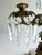 Antique Brass Victorian Couple 3 Arm Girandole Candlestick With Marble Base & Prisms For Sale In Cleveland - Image 6 of 17