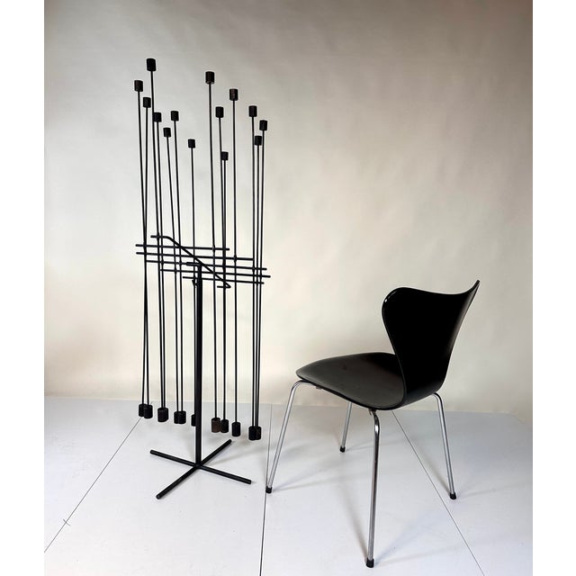 Large Wrought Iron Attrape-Feux Art Light Sculpture for 14 Candles attributed to Daniel Grobet, France, 1980s-1990s For Sale - Image 11 of 18