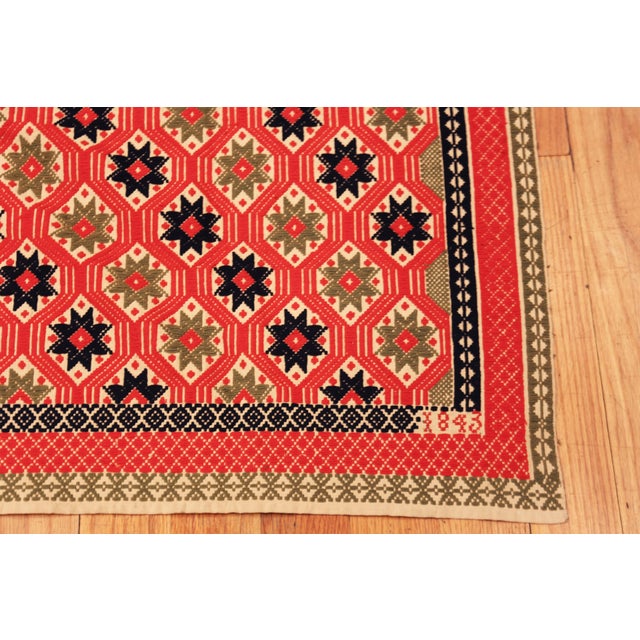 Nazmiyal Collection Antique Scandinavian Folk Textile For Sale - Image 4 of 5
