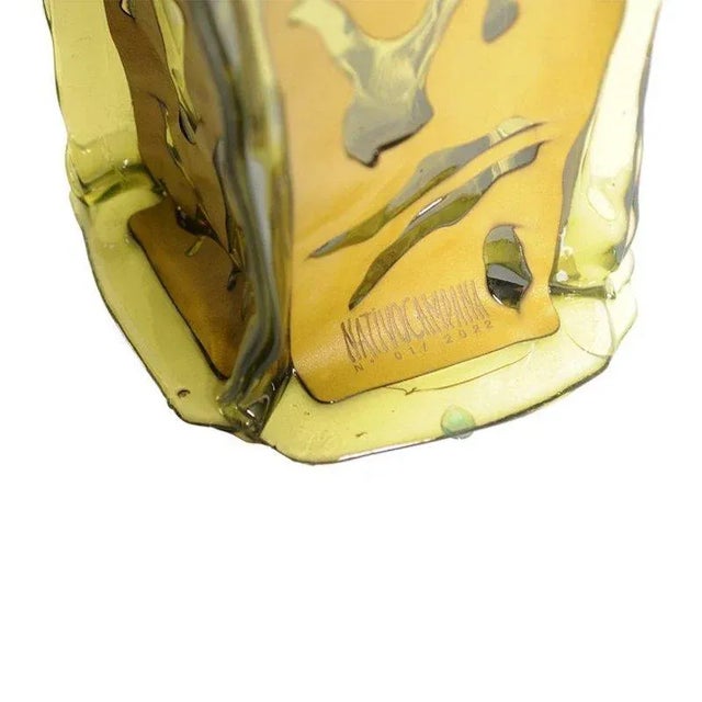 Contemporary Mulato Vase in Clear Yellow by Fernando & Humberto Campana for Corsi Design Factory For Sale - Image 3 of 4